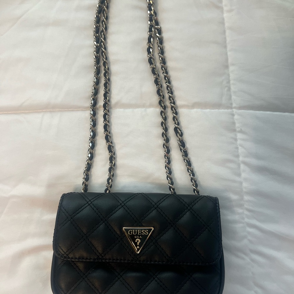 GUESS Black Quilted Crossbody Bag